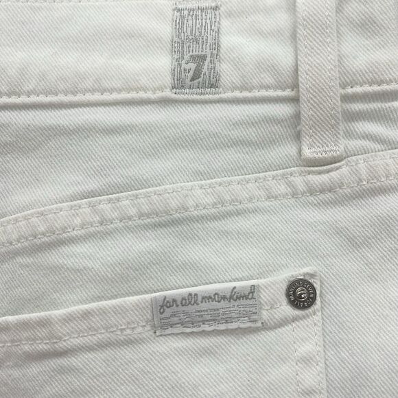 7 For All Mankind A-line White Denim Skirt. 33 - Picture 5 of 6